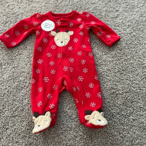Carter's Other - Carters Child of Mind Newborn Christmas Holiday One Piece Zip Up PJ’s NWOT